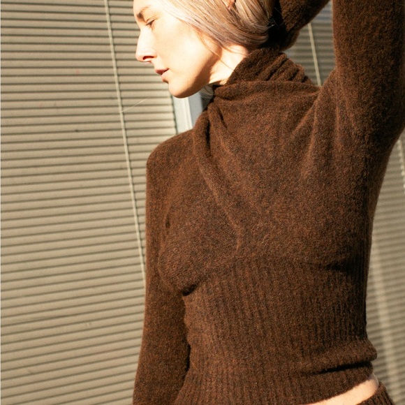 Paloma Wool Sweaters - Paloma Wool Brown Fico Knit Top